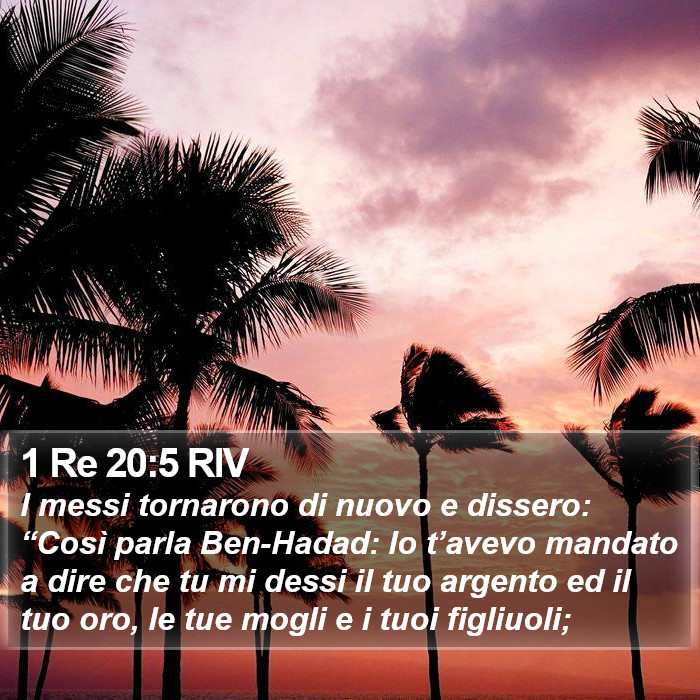 1 Re 20:5 RIV Bible Study