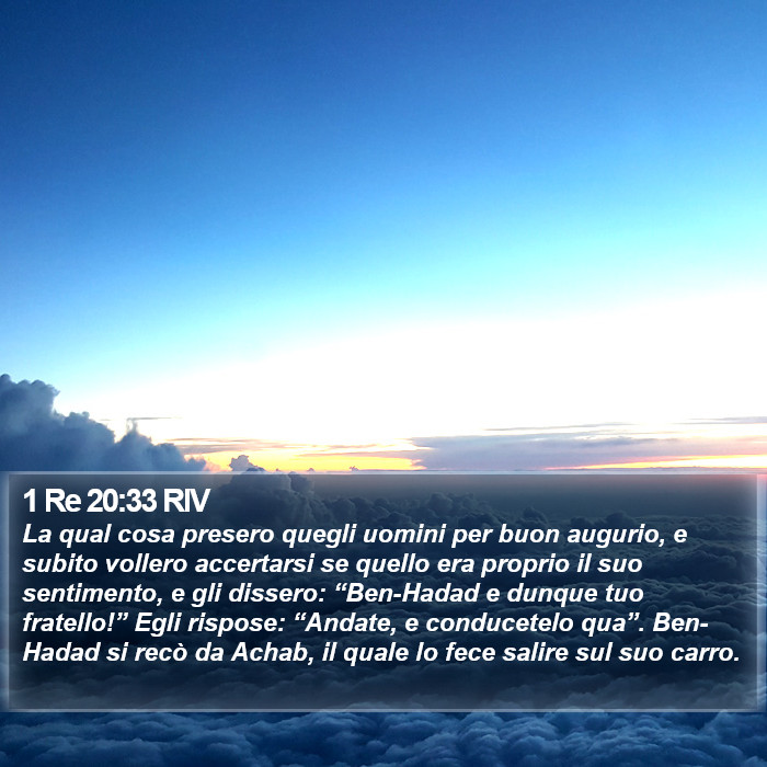 1 Re 20:33 RIV Bible Study