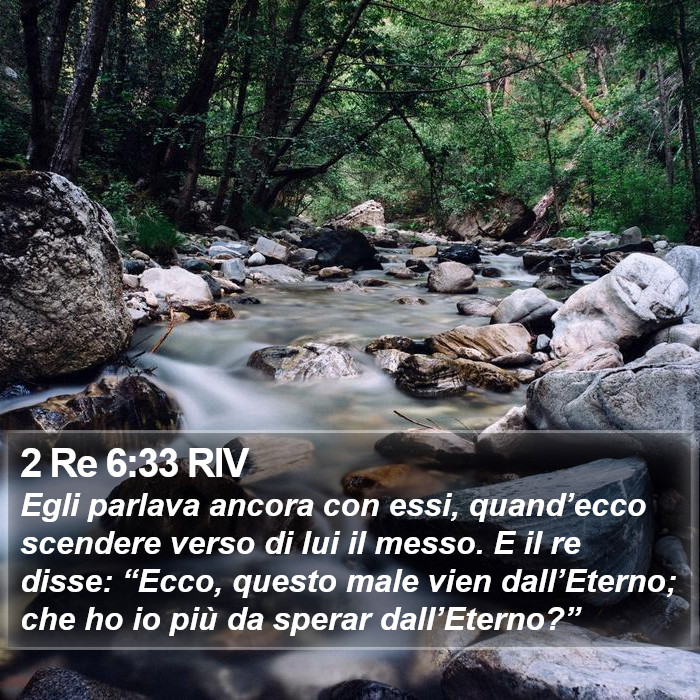 2 Re 6:33 RIV Bible Study