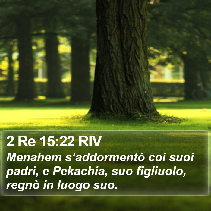 2 Re 15:22 RIV Bible Study