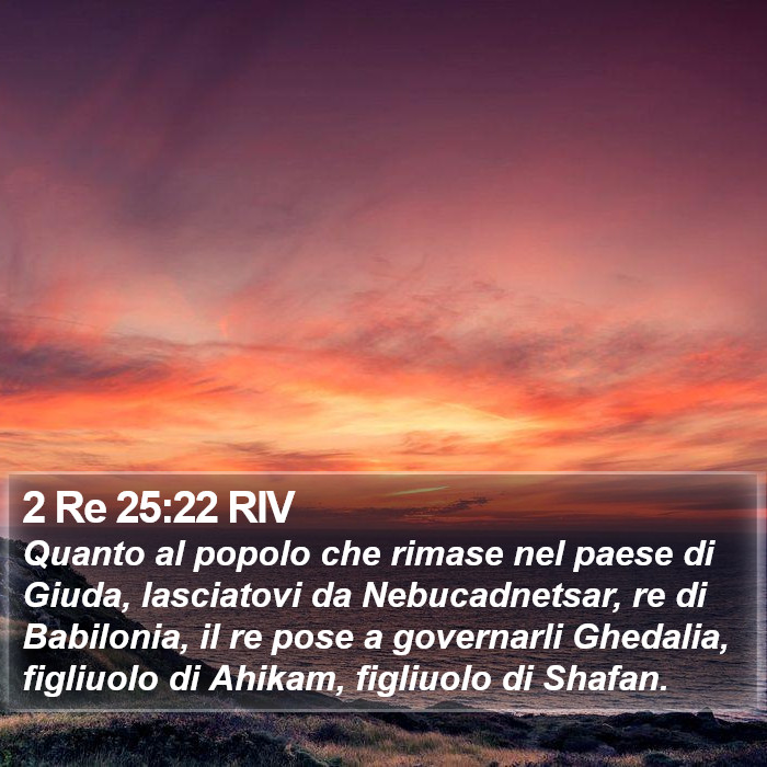 2 Re 25:22 RIV Bible Study