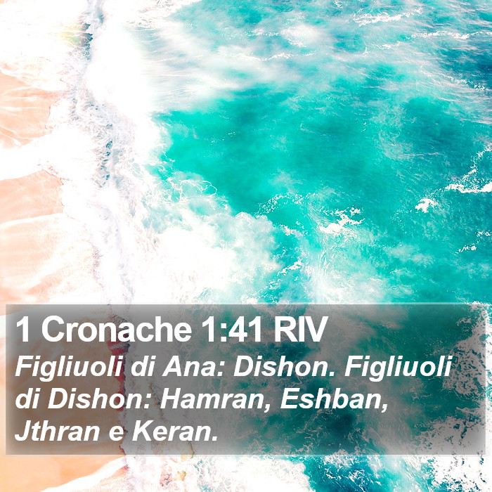 1 Cronache 1:41 RIV Bible Study