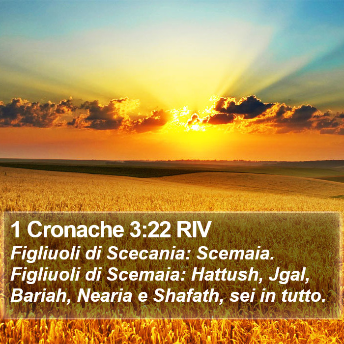 1 Cronache 3:22 RIV Bible Study