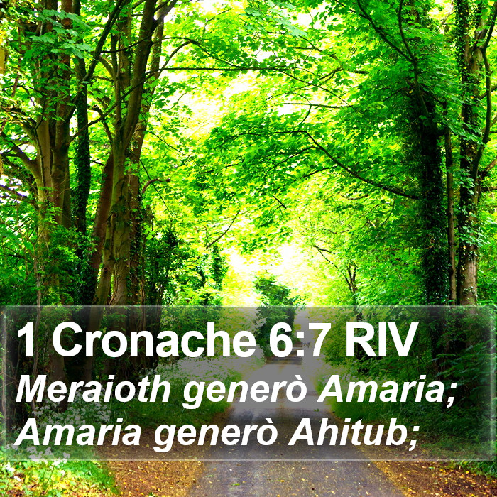 1 Cronache 6:7 RIV Bible Study