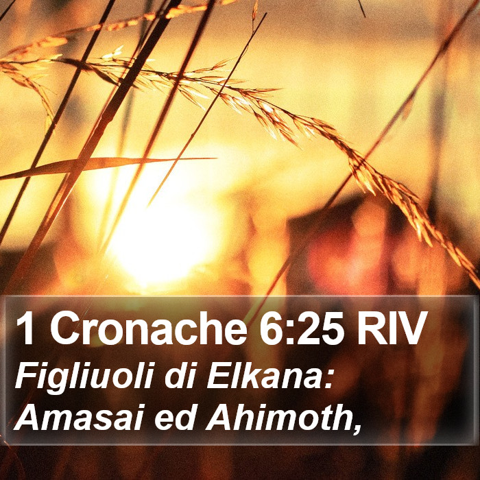 1 Cronache 6:25 RIV Bible Study