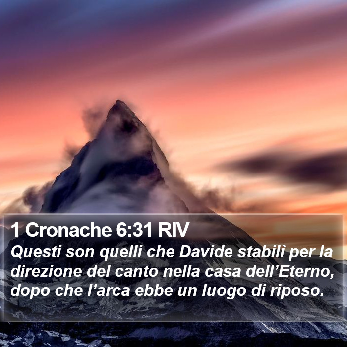 1 Cronache 6:31 RIV Bible Study