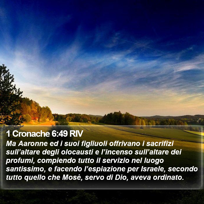 1 Cronache 6:49 RIV Bible Study