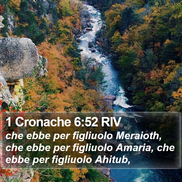 1 Cronache 6:52 RIV Bible Study