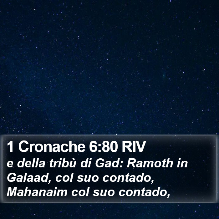 1 Cronache 6:80 RIV Bible Study