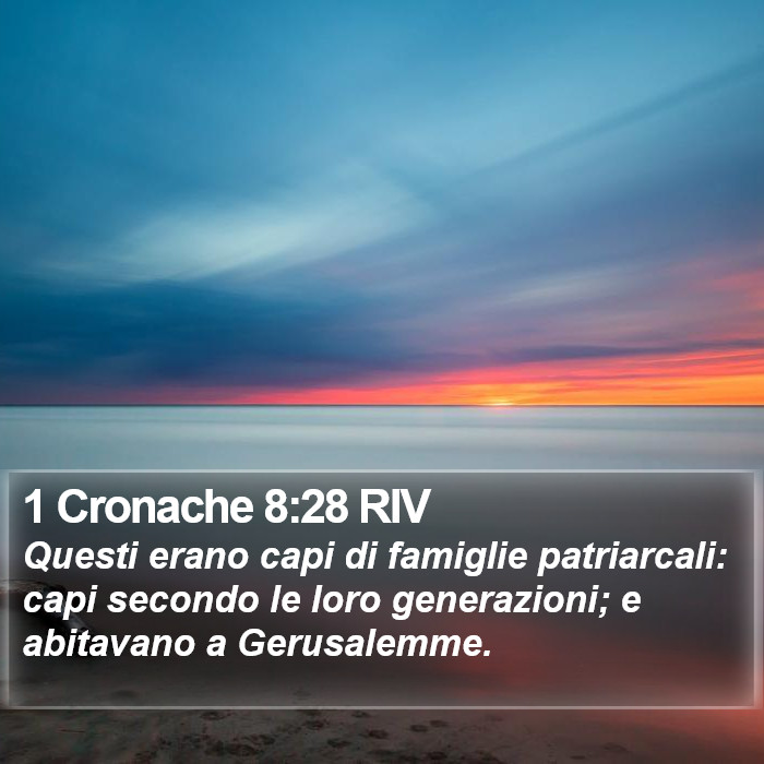 1 Cronache 8:28 RIV Bible Study