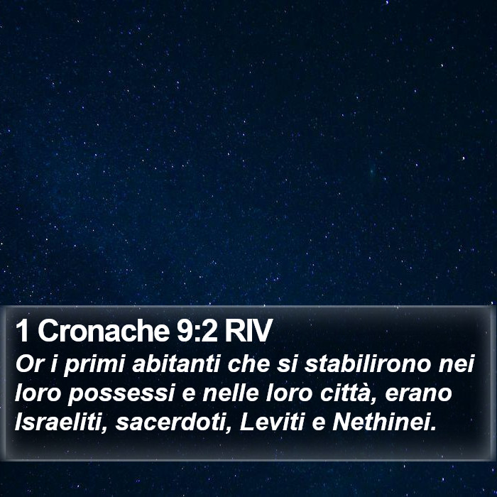 1 Cronache 9:2 RIV Bible Study