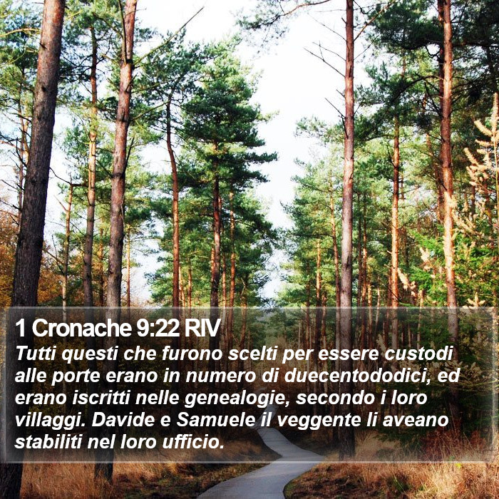 1 Cronache 9:22 RIV Bible Study