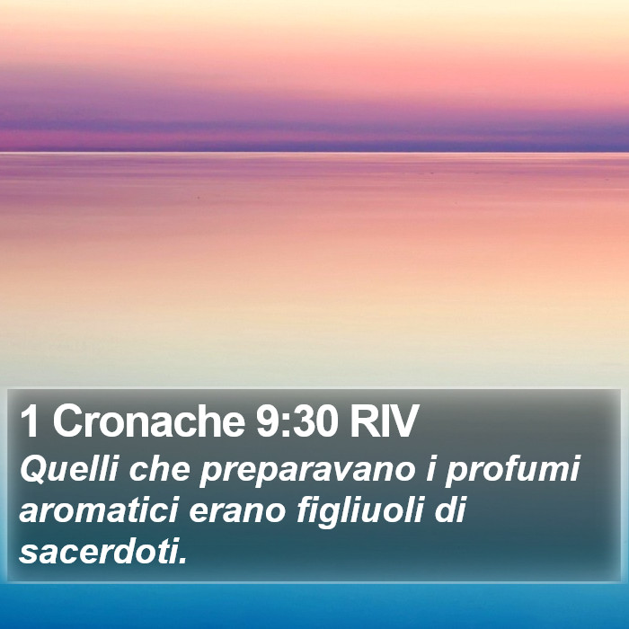 1 Cronache 9:30 RIV Bible Study