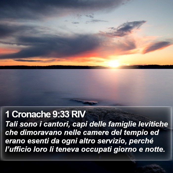 1 Cronache 9:33 RIV Bible Study