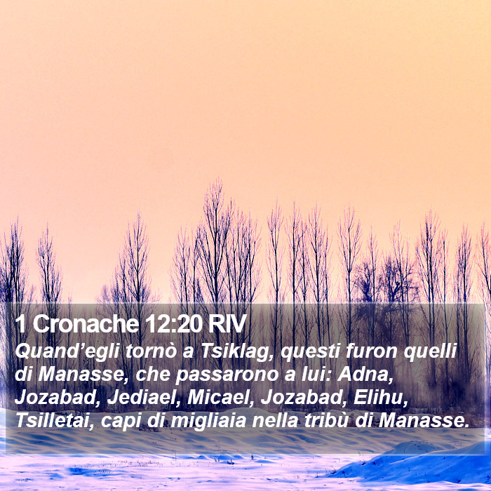 1 Cronache 12:20 RIV Bible Study