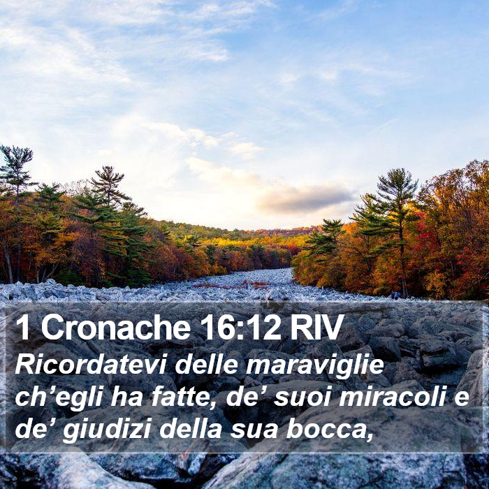 1 Cronache 16:12 RIV Bible Study