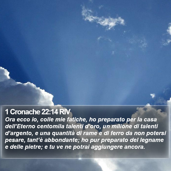 1 Cronache 22:14 RIV Bible Study