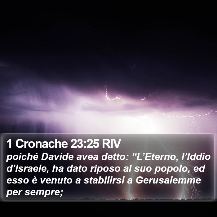 1 Cronache 23:25 RIV Bible Study