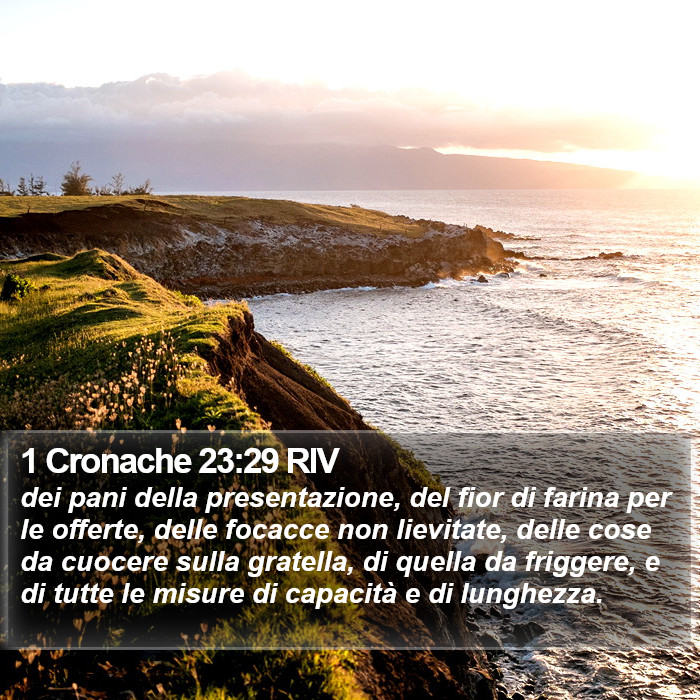 1 Cronache 23:29 RIV Bible Study