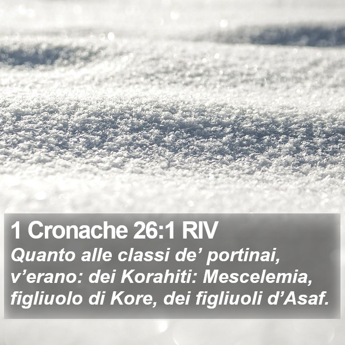 1 Cronache 26:1 RIV Bible Study