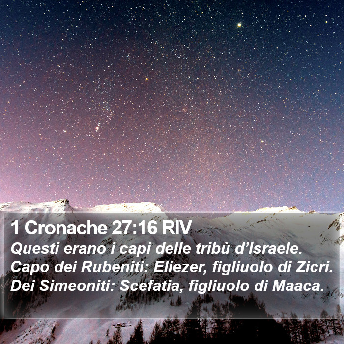 1 Cronache 27:16 RIV Bible Study