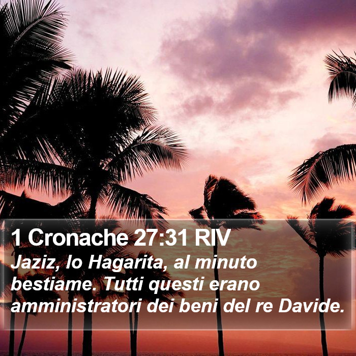 1 Cronache 27:31 RIV Bible Study