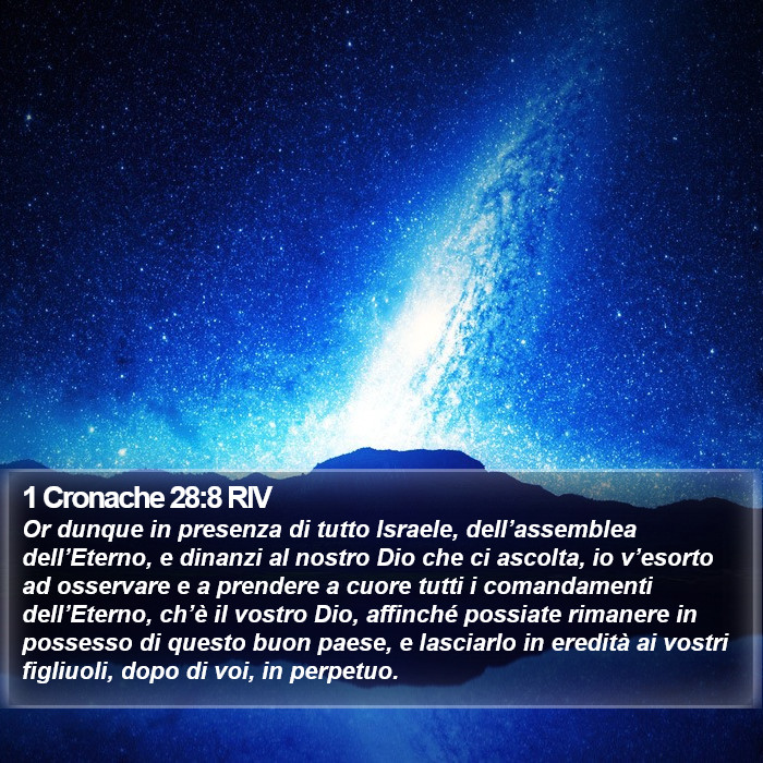 1 Cronache 28:8 RIV Bible Study