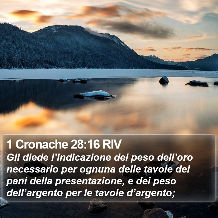 1 Cronache 28:16 RIV Bible Study