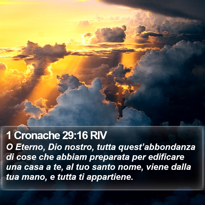 1 Cronache 29:16 RIV Bible Study