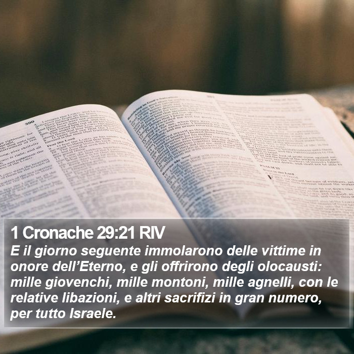 1 Cronache 29:21 RIV Bible Study