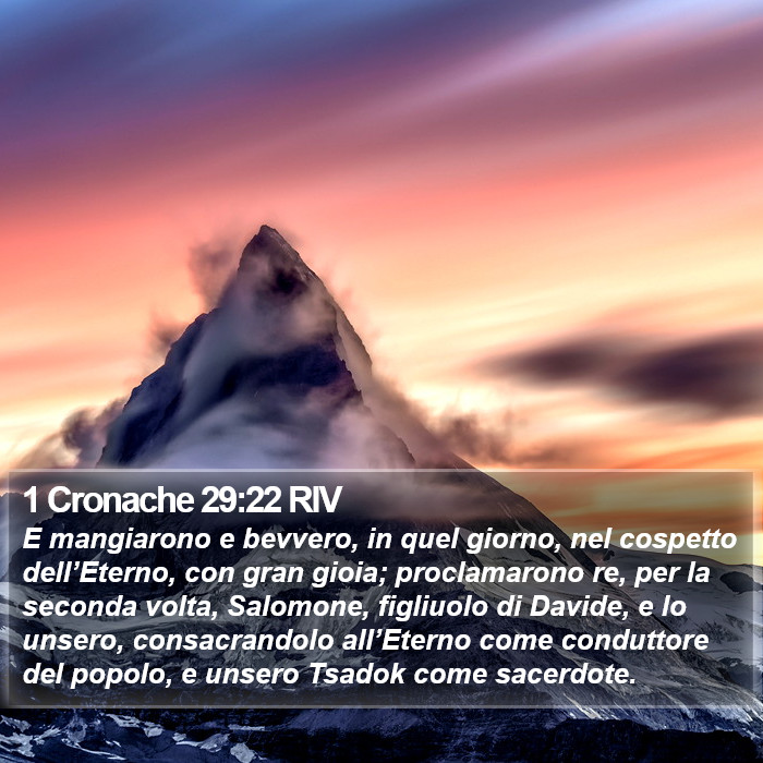 1 Cronache 29:22 RIV Bible Study