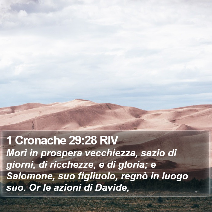 1 Cronache 29:28 RIV Bible Study