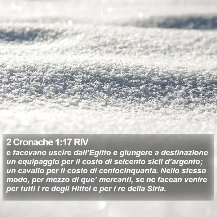 2 Cronache 1:17 RIV Bible Study