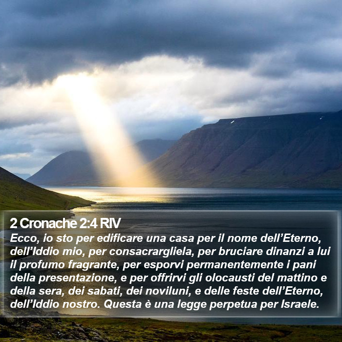 2 Cronache 2:4 RIV Bible Study