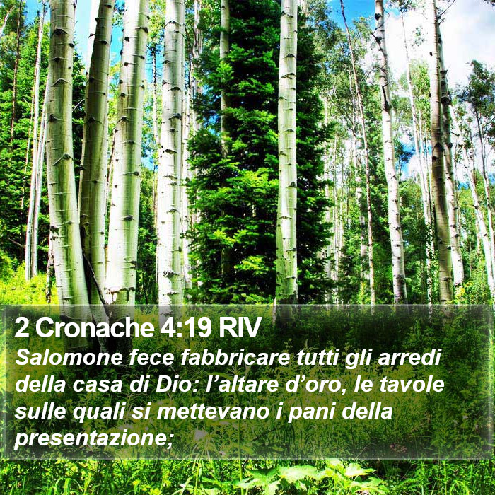 2 Cronache 4:19 RIV Bible Study