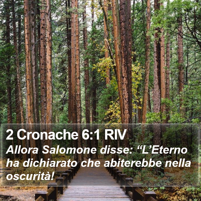 2 Cronache 6:1 RIV Bible Study