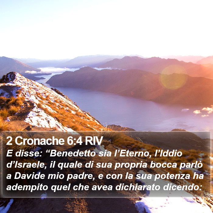 2 Cronache 6:4 RIV Bible Study