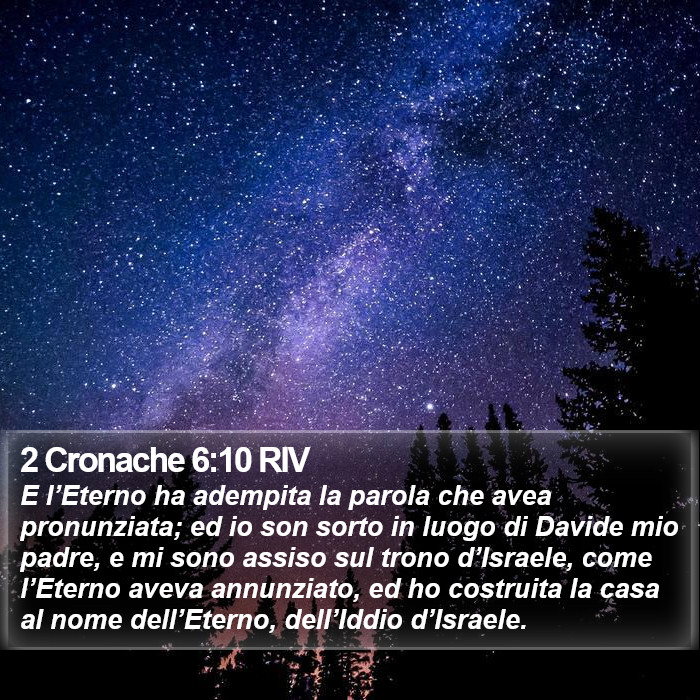 2 Cronache 6:10 RIV Bible Study