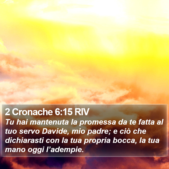 2 Cronache 6:15 RIV Bible Study