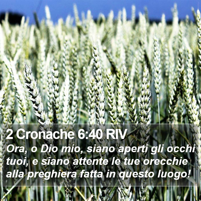 2 Cronache 6:40 RIV Bible Study