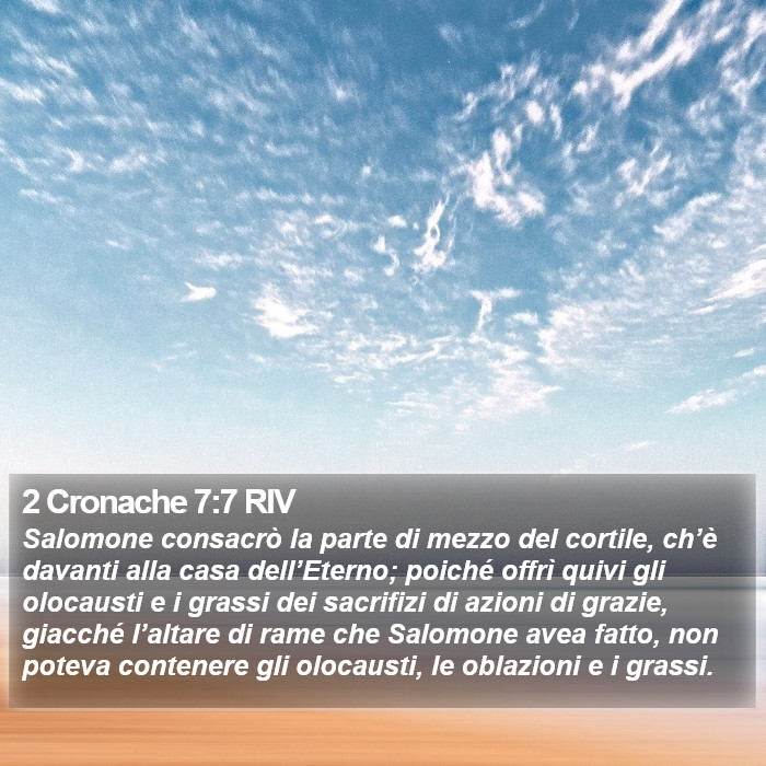 2 Cronache 7:7 RIV Bible Study