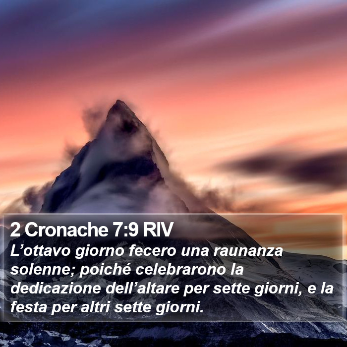 2 Cronache 7:9 RIV Bible Study