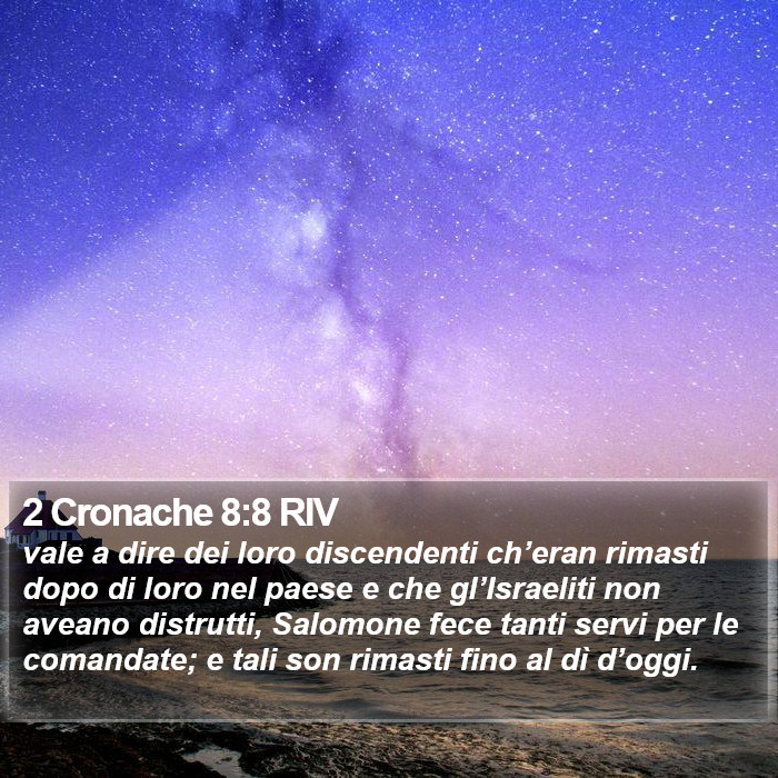 2 Cronache 8:8 RIV Bible Study