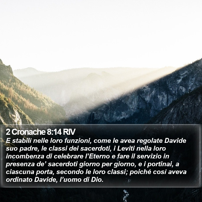 2 Cronache 8:14 RIV Bible Study