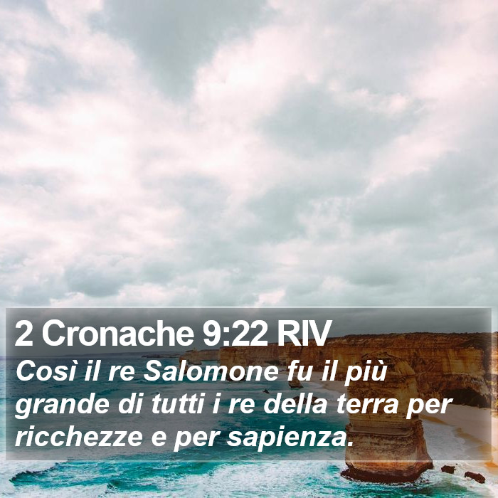 2 Cronache 9:22 RIV Bible Study