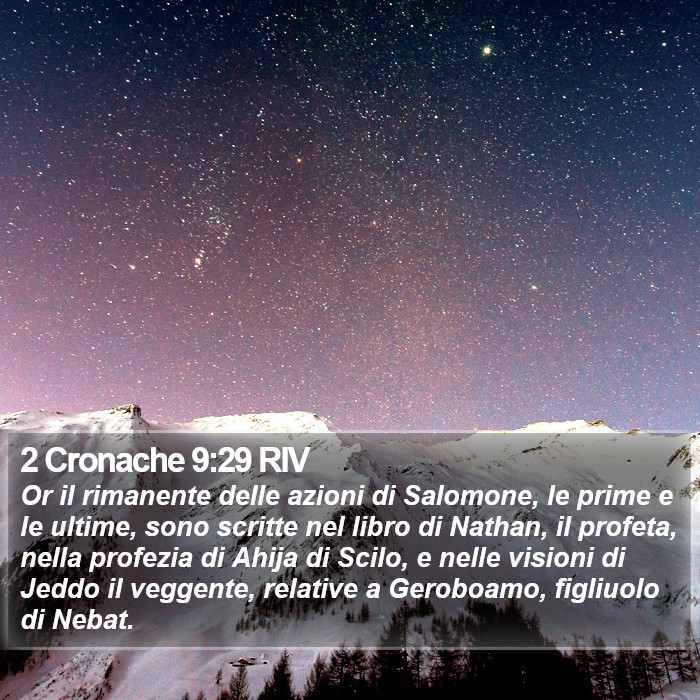 2 Cronache 9:29 RIV Bible Study