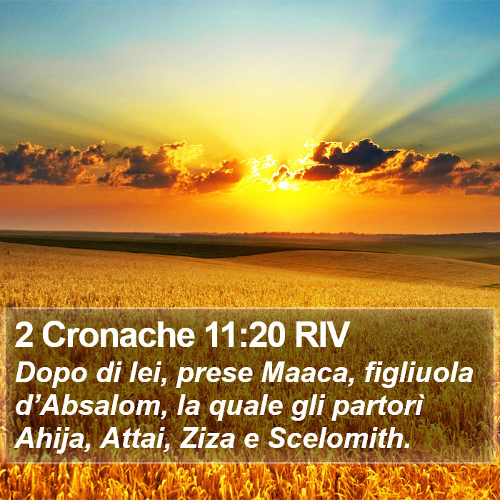 2 Cronache 11:20 RIV Bible Study