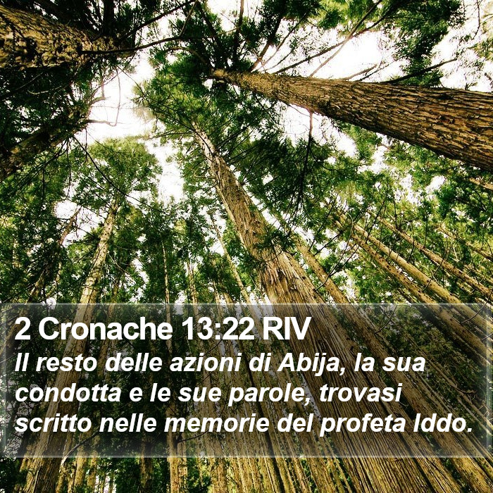 2 Cronache 13:22 RIV Bible Study