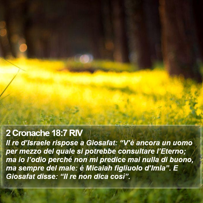 2 Cronache 18:7 RIV Bible Study