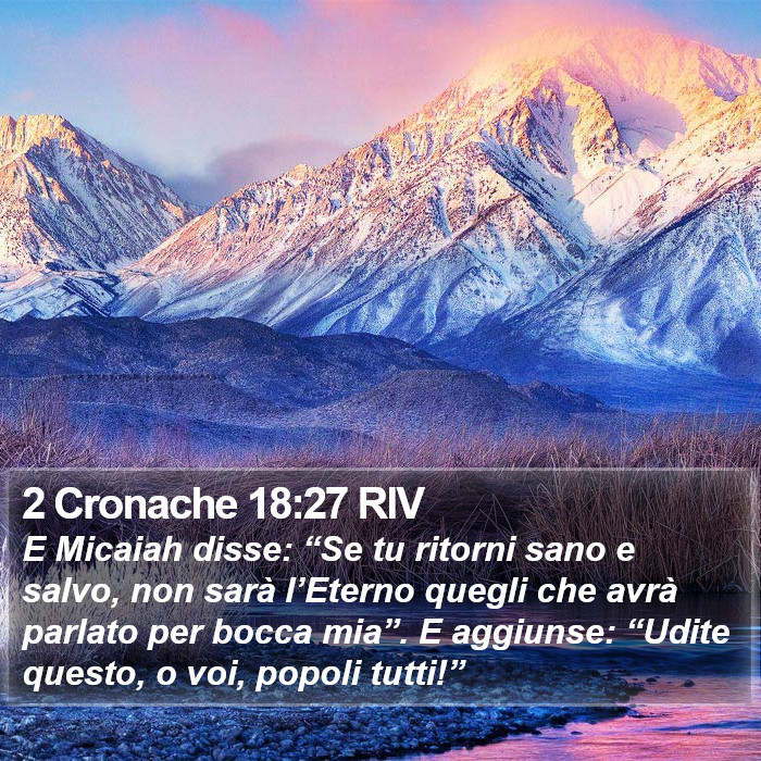 2 Cronache 18:27 RIV Bible Study